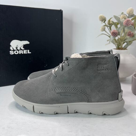 Sorel Explorer Next Drift Waterproof Chukka Boots Lace Up Gray Women's 10 NWB - Picture 1 of 9